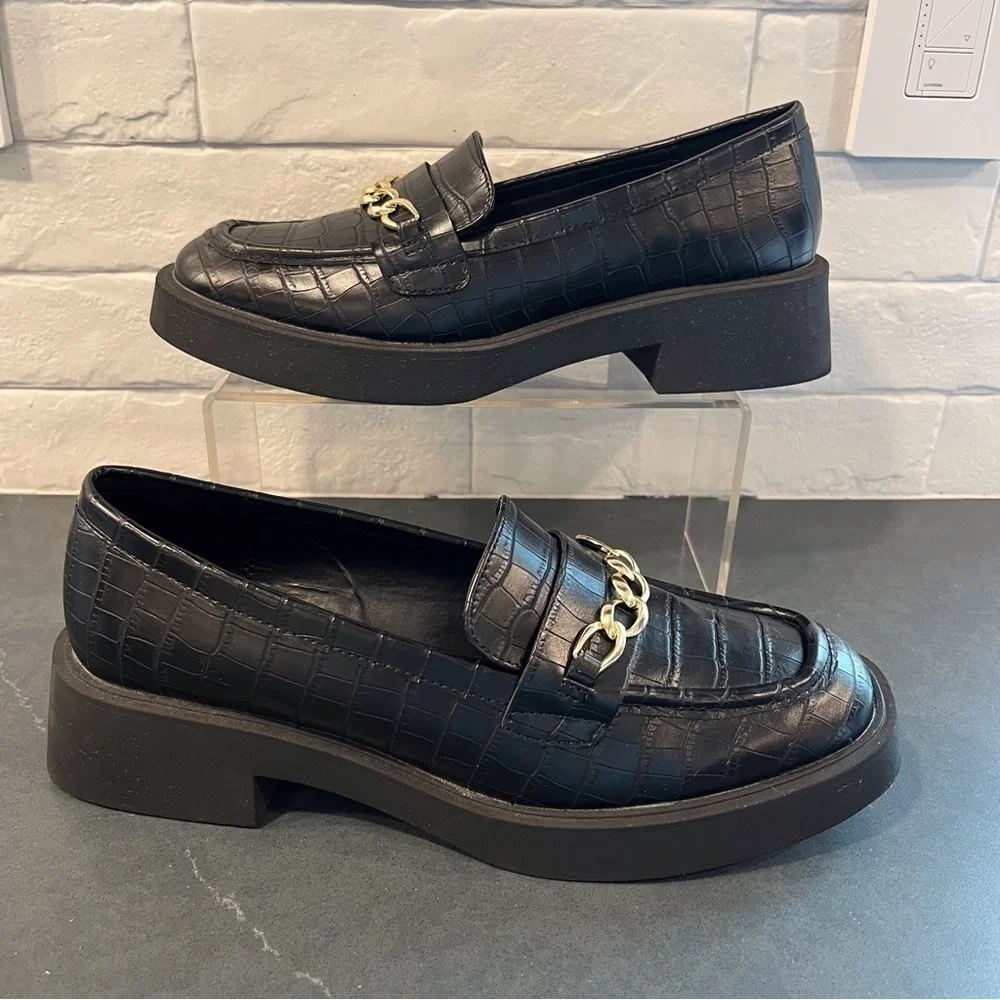 Reaction Kenneth Cole sz 8.5 Sienna lug sole loafer black